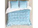Abakuhaus Copripiumino Astratto, Spirale-Cerchio-Punti, Antiacaro, Adatto A Chi Soffre Di Allergie, Con Federe, 200 Cm X 200 Cm - 80 X 80 Cm, Azzurro