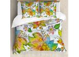 Abakuhaus Copripiumino Con Fiori, Macro Petali Artistici, Antiacaro, Adatto A Chi Soffre Di Allergie, Con Federe, 200 Cm X 200 Cm - 80 X 80 Cm, Multicolore
