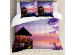 Abakuhaus Copripiumino Tropico, Arbor Dramatische Nacht, Antiacaro, Adatto A Chi Soffre Di Allergie, Con Federe, 155 Cm X 220 Cm - 80 X 80 Cm, Viola