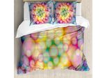 Abakuhaus Copripiumino Moderno, Hazy Ball Rund Hoop, Antiacaro, Adatto A Chi Soffre Di Allergie, Con Federe, 155 Cm X 220 Cm - 80 X 80 Cm, Multicolore