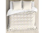 Abakuhaus Copripiumino Vintage, Pois Colorati Shabby, Antiacaro, Adatto A Chi Soffre Di Allergie, Con Federe, 155 Cm X 220 Cm - 80 X 80 Cm, Arancione Bianco Blu Cadetto