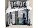 Abakuhaus Copripiumino Urbano, Londra Panorama Urbano Moderno, Antiacaro, Adatto A Chi Soffre Di Allergie, Con Federe, 155 Cm X 220 Cm - 80 X 80 Cm, Multicolore