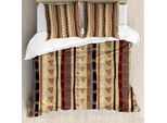 Abakuhaus Copripiumino Tribale, Decorazione A Righe, Antiacaro, Adatto A Chi Soffre Di Allergie, Con Federe, 155 Cm X 220 Cm - 80 X 80 Cm, Multicolore