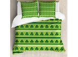 Abakuhaus Copripiumino Verde, Trifogli Irlandesi Tradizionali, Antiacaro, Adatto A Chi Soffre Di Allergie, Con Federe, 200 Cm X 200 Cm - 80 X 80 Cm, Verde Lime Verde Scuro