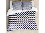 Abakuhaus Copripiumino Zig Zag, Geometric Retro Funky, Antiacaro, Adatto A Chi Soffre Di Allergie, Con Federe, 155 Cm X 220 Cm - 80 X 80 Cm, Multicolore