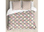 Abakuhaus Copripiumino Retrò, Stile Vintage Anni '60, Antiacaro, Adatto A Chi Soffre Di Allergie, Con Federe, 155 Cm X 220 Cm - 80 X 80 Cm, Multicolore