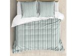 Abakuhaus Set Copripiumino Moderno Per Letti Matrimoniali, Stile Retrò, Antiacaro, Adatto A Chi Soffre Di Allergie, Con Federe, Colore Verde Salvia Chiaro Bianco