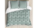 Abakuhaus Set Copripiumino Per Letti Matrimoniali, Stile Barocco Artistico, Antiacaro, Adatto A Chi Soffre Di Allergie, Con Federe, Verde Salvia Chiaro E Bianco