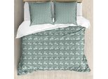 Abakuhaus Copripiumino Verde, Vittoriano, Antiacaro, Adatto A Chi Soffre Di Allergie, Con Federe, 155 Cm X 220 Cm - 80 X 80 Cm, Verde Salvia Chiaro E Bianco