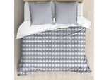 Abakuhaus Copripiumino Geometrico, Linea A Rombi Intrecciati, Antiacaro, Adatto A Chi Soffre Di Allergie, Con Federe, 155 Cm X 220 Cm - 80 X 80 Cm, Rosa Essiccata-Blu Ardesia