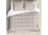 Abakuhaus Copripiumino Geometrico, Cerchi E Segni Più, Antiacaro, Adatto A Chi Soffre Di Allergie, Con Federe, 155 Cm X 220 Cm - 80 X 80 Cm, Rosa Essiccata-Blu Ardesia