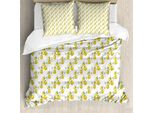 Abakuhaus Copripiumino Naturale, Arte Culinaria Agricola, Antiacaro, Adatto A Chi Soffre Di Allergie, Con Federe, 155 Cm X 220 Cm - 80 X 80 Cm, Verde Oliva Giallo