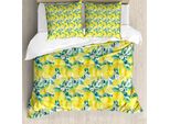 Abakuhaus Set Copripiumino Per Letto Matrimoniale, Acquerello Murky Hazy, Antiacaro, Adatto A Chi Soffre Di Allergie, Con Federe, Giallo