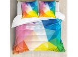 Abakuhaus Copripiumino Moderno, Linee Colorate Fractal, Antiacaro, Adatto A Chi Soffre Di Allergie, Con Federe, 155 Cm X 220 Cm - 80 X 80 Cm, Multicolore