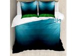 Abakuhaus Digital Copripiumino, Notte Allo Stadio, Antiacaro, Adatto A Chi Soffre Di Allergie, Con Federe, 155 Cm X 220 Cm - 80 X 80 Cm, Verde Bosco Verde Acqua