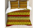 Abakuhaus Copripiumino Africano, Tribale, Antiacaro, Adatto A Chi Soffre Di Allergie, Con Federe, 200 Cm X 200 Cm - 80 X 80 Cm, Multicolore