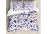 Abakuhaus Copripiumino Geometrico, Arte Spaziale Triangolare, Antiacaro, Adatto A Chi Soffre Di Allergie, Con Federe, 155 Cm X 220 Cm - 80 X 80 Cm, Multicolore