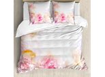 Abakuhaus Copripiumino Shabby Flora, Pale Pink Roses, Antiacaro, Adatto A Chi Soffre Di Allergie, Con Federe, 200 Cm X 200 Cm - 80 X 80 Cm, Pale Pink Pink