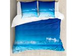 Abakuhaus Copripiumino Paesaggio, Ocean Beach Paesaggio Marino, Antiacaro, Adatto A Chi Soffre Di Allergie, Con Federe, 155 Cm X 220 Cm - 80 X 80 Cm, Turchese Azzurro