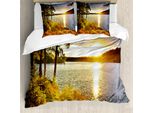 Abakuhaus Copripiumino Paesaggio, Tramonto Nella Foresta Canadese, Antiacaro, Adatto A Chi Soffre Di Allergie, Con Federe, 200 Cm X 200 Cm - 80 X 80 Cm, Multicolore