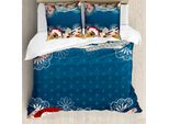 Abakuhaus Copripiumino Moderno, Fiori Moderni, Antiacaro, Adatto A Chi Soffre Di Allergie, Con Federe, 200 Cm X 200 Cm - 80 X 80 Cm, Multicolore