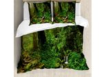 Abakuhaus Copripiumino Paesaggio, Alberi Della Foresta Pluviale Nepal, Antiacaro, Adatto A Chi Soffre Di Allergie, Con Federe, 155 Cm X 220 Cm - 80 X 80 Cm, Verde Marrone