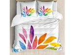 Abakuhaus Copripiumino Con Fiori, Fiori Color Arcobaleno, Antiacaro, Adatto A Chi Soffre Di Allergie, Con Federe, 200 Cm X 200 Cm - 80 X 80 Cm, Multicolore