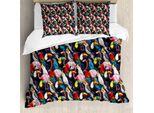 Abakuhaus Copripiumino Per Animali Domestici, Uccelli Esotici Colorati, Antiacaro, Adatto A Chi Soffre Di Allergie, Con Federe, 155 Cm X 220 Cm - 80 X 80 Cm, Multicolore