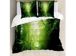 Abakuhaus Copripiumino Paesaggio, Sentiero Nella Giungla Della Malesia, Antiacaro Adatto A Chi Soffre Di Allergie Con Federe, 200 Cm X 200 Cm - 80 X 80 Cm, Verde