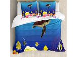 Abakuhaus Copripiumino Ocean, Deep Sealife Fish Moss, Antiacaro, Adatto A Chi Soffre Di Allergie, Con Federe, 155 Cm X 220 Cm - 80 X 80 Cm, Multicolore