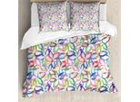 Abakuhaus Copripiumino Con Fiori, Petali Colorati, Antiacaro, Adatto A Chi Soffre Di Allergie, Con Federe, 155 Cm X 220 Cm - 80 X 80 Cm, Multicolore