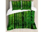 Abakuhaus Copripiumino Naturale, Foresta Primaverile Bush Rural, Antiacaro Adatto A Chi Soffre Di Allergie Con Federe, 200 Cm X 200 Cm - 80 X 80 Cm, Verde