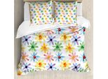 Abakuhaus Copripiumino Con Motivi Floreali, Acquerello Floreale, Antiacaro, Adatto A Chi Soffre Di Allergie, Con Federe, 200 Cm X 200 Cm - 80 X 80 Cm, Multicolore