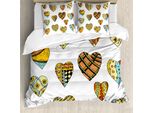 Abakuhaus Copripiumino Valentine, Motivo A Forma Di Cuore, Antiacaro, Adatto A Chi Soffre Di Allergie, Con Federe, 155 Cm X 220 Cm - 80 X 80 Cm, Multicolore