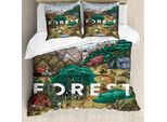 Abakuhaus Copripiumino Naturale, Montagne E Valli, Antiacaro, Adatto A Chi Soffre Di Allergie, Con Federe, 155 Cm X 220 Cm - 80 X 80 Cm, Multicolore