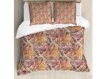 Abakuhaus Copripiumino Con Fiori, Motivo Paisley Leaf, Antiacaro, Adatto A Chi Soffre Di Allergie, Con Federe, 155 Cm X 220 Cm - 80 X 80 Cm, Multicolore