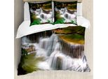 Abakuhaus Copripiumino Naturale, Cascata In Thailandia, Antiacaro, Adatto A Chi Soffre Di Allergie, Con Federe, 155 Cm X 220 Cm - 80 X 80 Cm, Multicolore