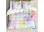 Abakuhaus Copripiumino Astratto, Arte Geometrica A Rombi, Antiacaro, Adatto A Chi Soffre Di Allergie, Con Federe, 155 Cm X 220 Cm - 80 X 80 Cm, Multicolore