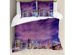 Abakuhaus Set Copripiumino Urbano Per Letti Matrimoniali, Skyline Di New York City, Antiacaro, Adatto A Chi Soffre Di Allergie, Con Federe, Multicolore