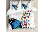 Abakuhaus Copripiumino Butterfly, Concept Art Monarch, Antiacaro, Adatto A Chi Soffre Di Allergie, Con Federe, 155 Cm X 220 Cm - 80 X 80 Cm, Multicolore