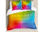 Abakuhaus Set Copripiumino Arcobaleno Per Letti Matrimoniali, Motivo Sfumato A Mezzitoni, Antiacaro, Adatto A Chi Soffre Di Allergie, Con Federe, Multicolore