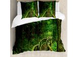 Abakuhaus Copripiumino Urwald, Foresta Pluviale In Thailandia, Antiacaro, Adatto A Chi Soffre Di Allergie, Con Federe, 200 Cm X 200 Cm - 80 X 80 Cm, Verde Marrone