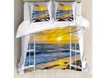 Abakuhaus Copripiumino KüSten, Open Window Sonnenaufgang Meer, Antiacaro, Adatto A Chi Soffre Di Allergie, Con Federe, 200 Cm X 200 Cm - 80 X 80 Cm, Multicolore