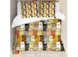Abakuhaus Copripiumino Per Gatti, Divertente Cartone Animato Colorato, Resistente All'acqua, Lavabile, Colori Che Non Stingono, Personalizzato, 200 Cm X 200 Cm - 80 X 80 Cm, Multicolore