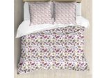 Abakuhaus Copripiumino Unicorno, Unicorno Caramelle Stelle, Antiacaro Adatto A Chi Soffre Di Allergie Con Federe, 155 Cm X 220 Cm - 80 X 80 Cm, Giallo Lilla Rosa