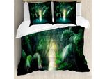 Abakuhaus Copripiumino Urwald, Mangrove Rainforest Lake, Antiacaro, Adatto A Chi Soffre Di Allergie, Con Federe, 200 Cm X 200 Cm - 80 X 80 Cm, Verde Acqua