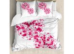 Abakuhaus Copripiumino Rosa, Motivo Astratto Con Denti Di Leone, Antiacaro, Adatto A Chi Soffre Di Allergie, Con Federe, 200 Cm X 200 Cm - 80 X 80 Cm, Rosa Perlato
