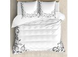 Abakuhaus Set Copripiumino Per Letti Matrimoniali, Disegno Monocromatico, Antiacaro, Adatto A Chi Soffre Di Allergie, Con Federe, Bianco E Nero