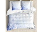 Abakuhaus Set Copripiumino Azzurro Per Letti Matrimoniali, Motivo Floreale Astratto, Antiacaro, Adatto A Chi Soffre Di Allergie, Con Federe, Blu Violetto, Azzurro, Bianco