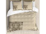 Abakuhaus Set Copripiumino Per Letti Matrimoniali In Stile Nativo Americano, Mayarelikt, Antiacaro, Adatto A Chi Soffre Di Allergie, Con Federe, Verde Militare Tan